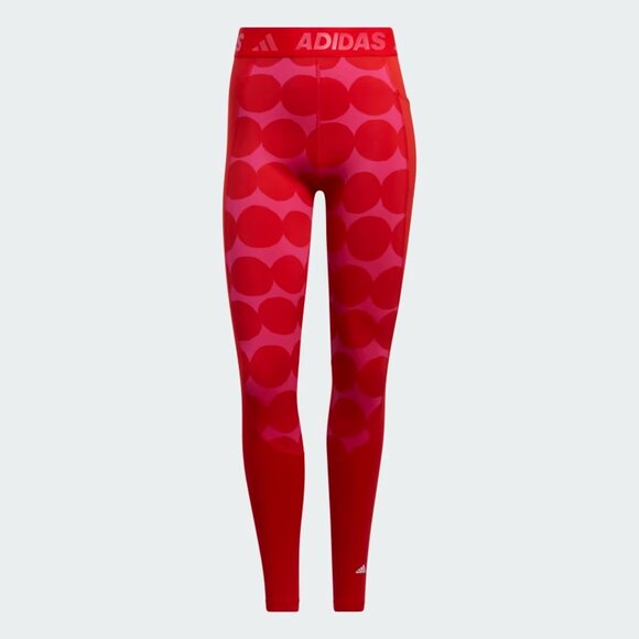 SOLD OUT! ADIDAS MARIMEKKO HIGH RISE TECHFIT WORKOUT TIGHTS POCKET VIVID RED SzM - Picture 2 of 9